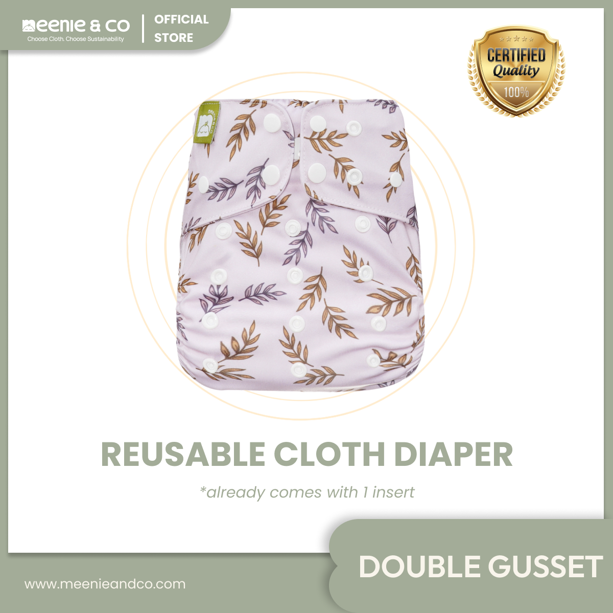 Double orders gusset cloth nappy