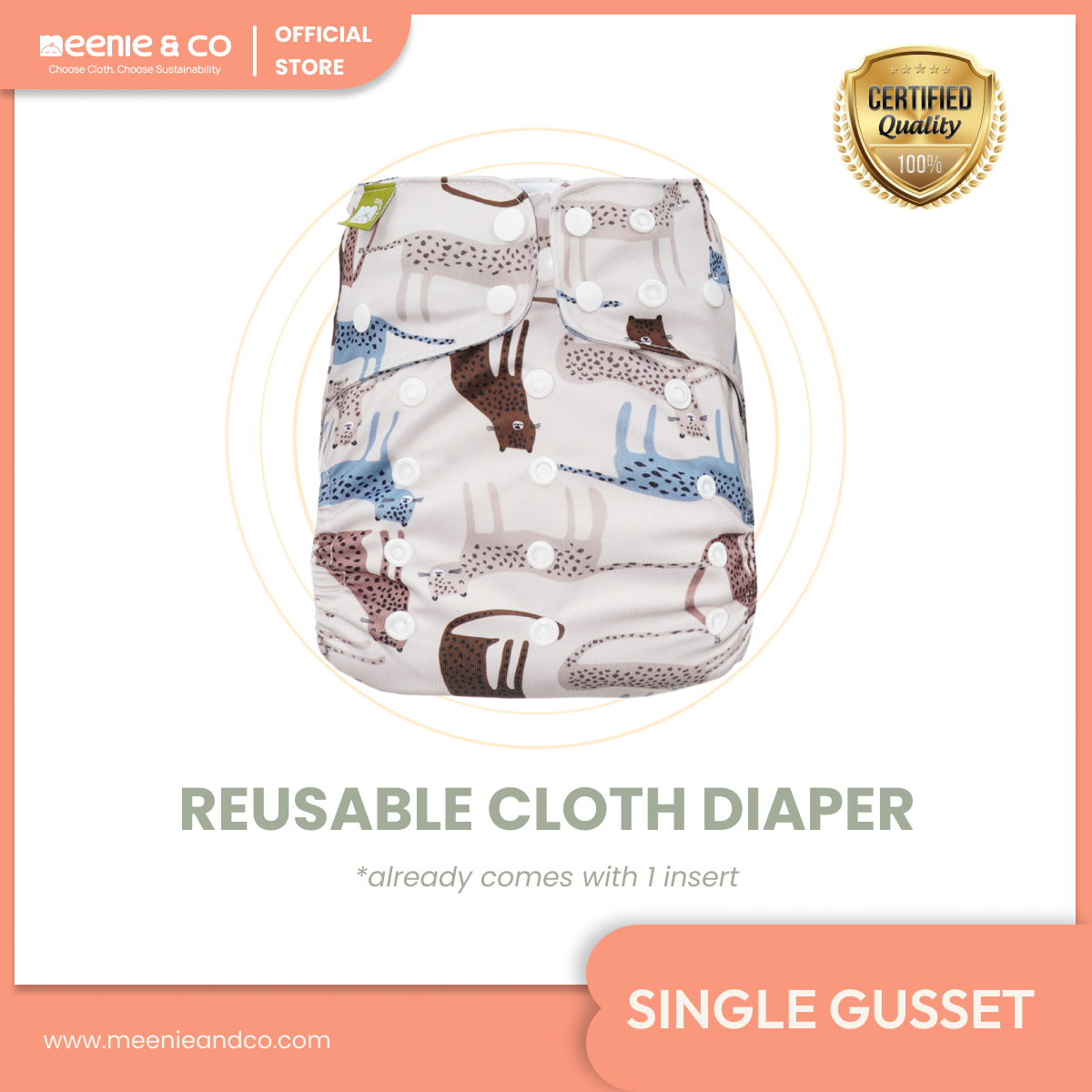 Boho Wild - All In One Reusable Nappy