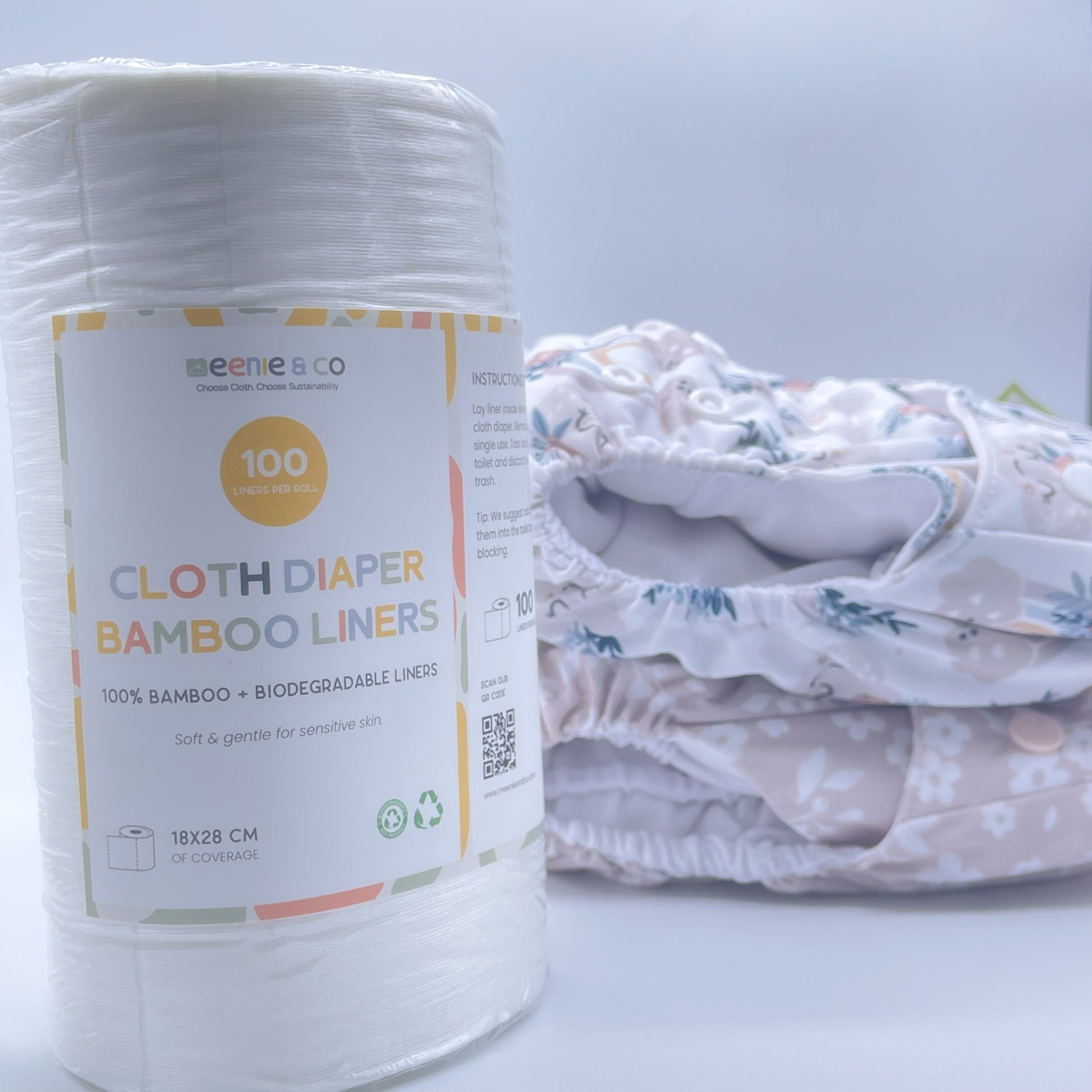 100% Plant Based Biodegradable Cloth Diaper Liners