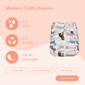 Boho Wild - All In One Reusable Nappy