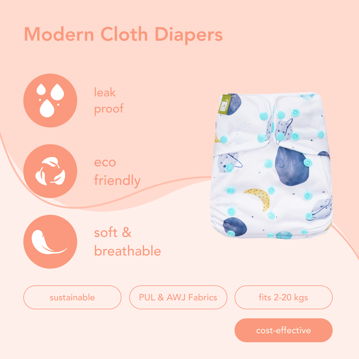 Spaces - All In One Reusable Nappy